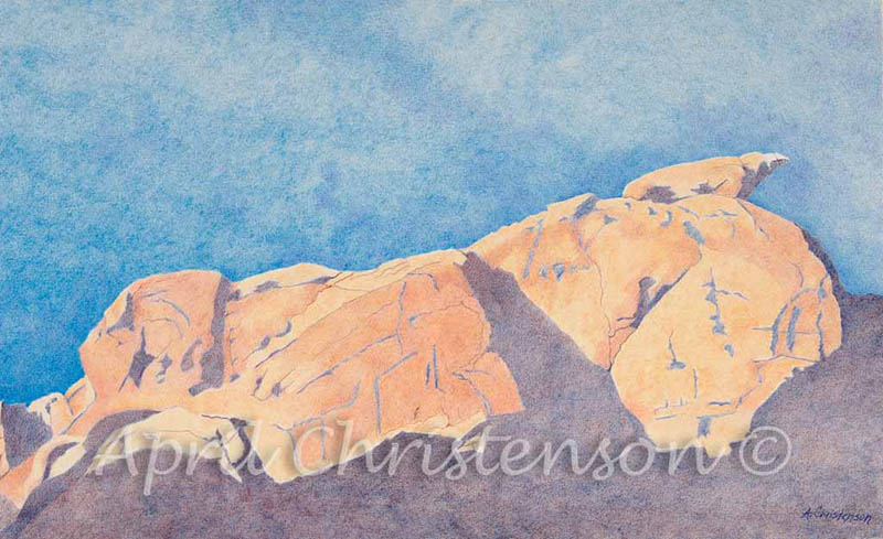 A colored pencil drawing of Valley of Fire by April Christenson